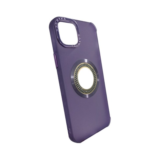 Capa de Silicone com Diamond Designe para Apple iPhone 15 Plus Roxo